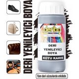 Deribo Deri Eşya, Ayakkabı, Koltuk, Direksiyon, Çanta, Deri Yenileyici Boya. 100ML. Sünger Hediyeli. - Koyu Kahve