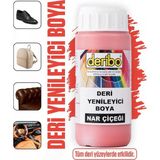 Deribo Deri Eşya, Ayakkabı, Koltuk, Direksiyon, Çanta, Deri Yenileyici Boya. 100ML. Sünger Hediyeli. - Nar Çiçeği