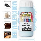 Deribo Deri Eşya, Ayakkabı, Koltuk, Direksiyon, Çanta, Deri Yenileyici Boya. 100ML. Sünger Hediyeli. - Turkuaz