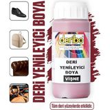Deribo Deri Eşya, Ayakkabı, Koltuk, Direksiyon, Çanta, Deri Yenileyici Boya. 100ML. Sünger Hediyeli. - Vişne