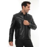 Deriburada Erkek Hakiki Deri Mont - Sade, Şık ve Klasik Basic Model - 5XL - Kahverengi - Fındık
