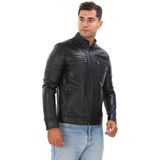 Deriburada Erkek Puntolu Hakiki Deri Mont - 2145 - Siyah - 3XL