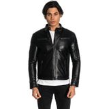 Deriburada Erkek Spor Hakiki Deri Mont - Siyah - 2XL