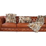 Dericibey Karışık Çakal Karın Altı Doğal Kürk Şal Takımı - 50 x 180 cm - Renkli