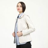 Dericlub 2129 Bej Kadın Deri Ceket