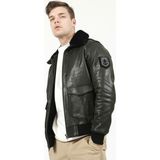 Dericlub 3XL Yeşil Pilot Erkek Mont Gerçek Deri Malzeme ile Modern Stil