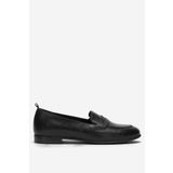 DERİCLUB BR 04037 Gerçek Deri Kadın Loafer SİYAH