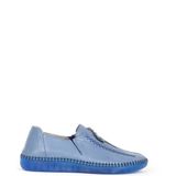 Dericlub Br 04138 Fermuar Detay Deri Kadın Casual Ayakkabı - Mavi