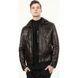 Dericlub Deri Erkek Mont Günlük Kullanım İçin Şık Kahverengi E-937/K Modeli - XL - Koyu Kahverengi