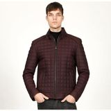 Dericlub E-1203 Gummy Gerçek Deri Erkek Kaban - Bordo - 5XL