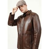 Dericlub E-992 Deri Erkek Kaban Camel Renk Düz Desenli Regular Fit Özellikleriyle