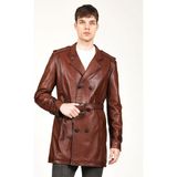 Dericlub E1089 Kanyak Lake Renkli Gerçek Deri Erkek Mont XL Slim Fit Modern Tasarım