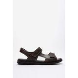 Dericlub Erkek Bantlı Sandalet Gerçek Deri Dc 1215 Kahverengi