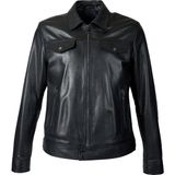 Dericlub Fontana Slimfit Erkek Hakiki Deri Mont Siyah Şık Tasarım 3XL Beden
