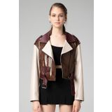 Dericlub H.QUINN Crop Biker Kadın Deri Mont