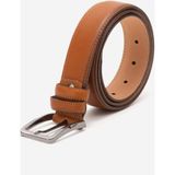 Dericlub Hakiki Deri 3.5cm Erkek Takım Elbise Dikişli Klasik Kemer 518 Taba - 135 cm