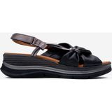 Dericlub Kadın Dolgu Topuk Sandalet Gerçek Deri Zy 8066 Siyah/bronz - Siyah - Bronz