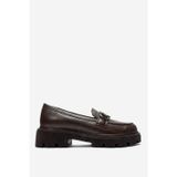 Dericlub Kadın Kalın Taban Loafer Ayakkabı Gerçek Deri MTD 24352 KAHVERENGİ