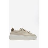 Dericlub Kadın Sneaker Kalın Taban Günlük Ayakkabı Gerçek Deri Fr 256007 Bej
