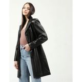 Dericlub Neri Deri Kadın Kaban - Kahverengi - 2XL