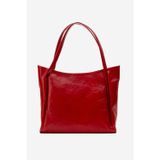 Dericlub Nova Kadın Çift Saplı Shopper Çanta Gerçek Deri Koyu Kırmızı