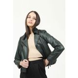 Dericlub YB-2039 Gerçek Deri Kırmızı Kadın Mont