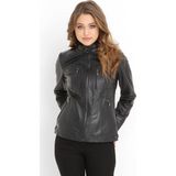 Dericlub YB-2043 Deri Kadın Mont - 2XL - Lacivert