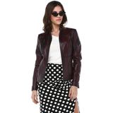 Dericlub YB-2085 Bordo Hakiki Kuzu Derisi Kadın Mont