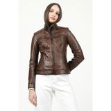 Dericlub YB-2107 Gerçek Deri Camel Antik Kadın Mont