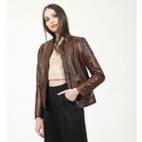 Dericlub YB-2156 Deri Kadın Mont - Camel