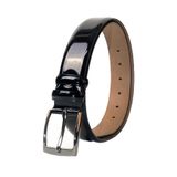 dericom 3.5 Cm Hakiki Deri Çift Kat Deri Kumaş Pantolon Için Ideal Dayanıklı Klasik Siyah Rugan Deri Kemer Siyah Rugan 110 CM
