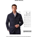 Deriderim Bej Felix Erkek Astarlı Slim Fit Dar Kesim Fermuarlı ve Düğmeli Blazer Hakiki Süet Ceket - 56