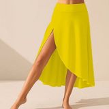 Deridün Yıldız Shoes Kadın Cep Detay Taytlı Sandy Etek - Sarı - 2XL - 3XL