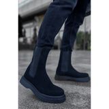 Deridün Yıldız Shoes MN223 - Srt Alaska Süet Erkek Bot Sıyah - Siyah