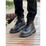 Deridün Yıldız Shoes MN2529 - Fantasya St Erkek Bot Sıyah - Siyah