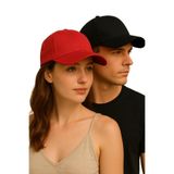 Derikem 2’li Unisex Basic Arkası Cırtlı Ayarlanabilir Hat Beyzbol Şapka Kep Kırmızı-siyah SİYAH-KIRMIZI Standart