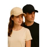 Derikem 2’li Unisex Basic Arkası Cırtlı Ayarlanabilir Hat Beyzbol Şapka Kep Krem-siyah SİYAH-KREM Standart