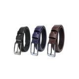 Derikem 3'lü Erkek%100 Hakiki Manda Derisi Erkek Kot Kemeri 4,5 Cm Siyah-lacivert-kahverengi SİYAH - KAHVERENGİ - LACİVERT 125 CM