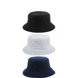 Derikem 3'lü Yazlık Kumaş Kova Şapka, Erkek Kadın Düz Balıkçı Bucket Şapka, Unisex SİYAH-BEYAZ-LACİVERT Standart