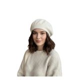 Derikem Fransız Tüylü Peluş Ressam Bere Kadın Şapka - Ekru - Standart