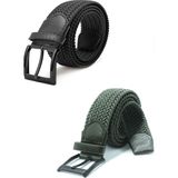 Derikem Ikil Elastik Örgü Kemer 3 5cm Siyah ve Yeşil Lastik Kemer Unisex 2 Adet - Siyah - Yeşil - 120 cm