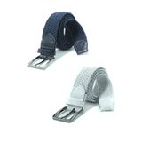 Derikem Ikil Elastik Örgü Kemer 3,5cm Lacivert Ve Beyaz Lastik Kemer Unisex 2 Adet LACİVERT-BEYAZ 100 cm