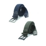 Derikem Ikil Elastik Örgü Kemer 3,5cm Lacivert Ve Yeşil Lastik Kemer Unisex 2 Adet LACİVERT-YEŞİL 110 CM
