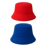 Derikem İkili Yazlık Kumaş Kova Şapka, Erkek Kadın Düz Balıkçı Bucket Şapka, Unisex Kırmızı-mavi KIRMIZI-MAVİ Standart