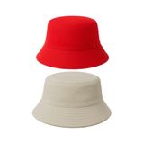 Derikem İkili Yazlık Kumaş Kova Şapka, Erkek Kadın Düz Balıkçı Bucket Şapka, Unisex Krem-kırmızı KREM-KIRMIZI Standart