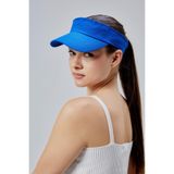 Derikem Kadın Basic Cırtcırtlı Ayarlanabilir Tenisçi Vizör Golf Şapkası Güneş Koruyucu Siperlik - Mavi - Standart