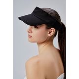 Derikem Kadın Basic Cırtcırtlı Ayarlanabilir Tenisçi Vizör Golf Şapkası Güneş Koruyucu Siperlik - Siyah - Standart