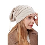 Derikem Kadın Triko Örgü Bere Boyunluk Outdoor Boyunluk Ekru EKRU Standart