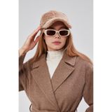 Derikem Kışlık Tüylü Kadın Peluş Kep Şapka Bezbol Standart Şapka CAMEL Standart