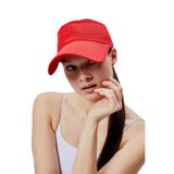 Derikem Likralı Kadın Basic Cırtcırtlı Ayarlanabilir Tenisçi Vizör Golf Şapkası Güneş Koruyucu Siperlik Kırmızı Standart